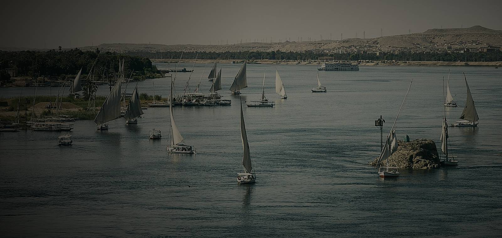 Feluccas on the Nile at Aswan, Egypt