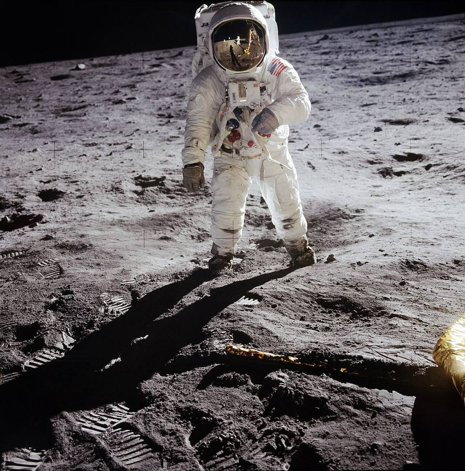 Buzz Aldrin on the Moon, photographed by Neil Armstrong during Apollo 11
