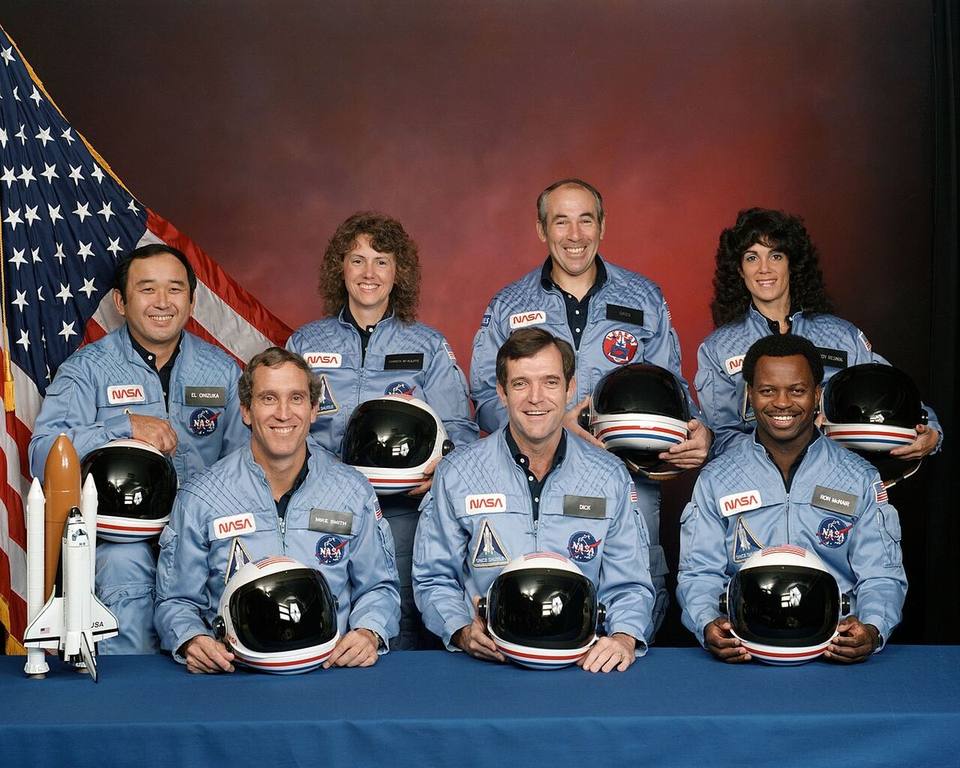 Official portrait of the STS-51-L Challenger crew, November 1985
