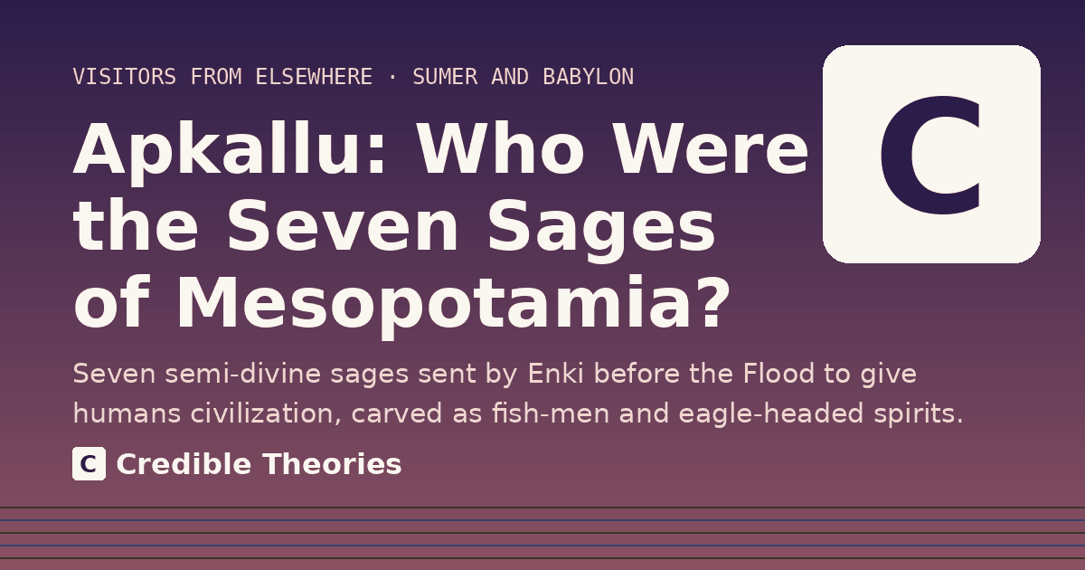 Title card: Apkallu, Who Were the Seven Sages of Mesopotamia?, from Credible Theories