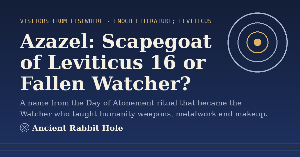 Title card reading "Azazel: Scapegoat of Leviticus 16 or Fallen Watcher?" from Credible Theories