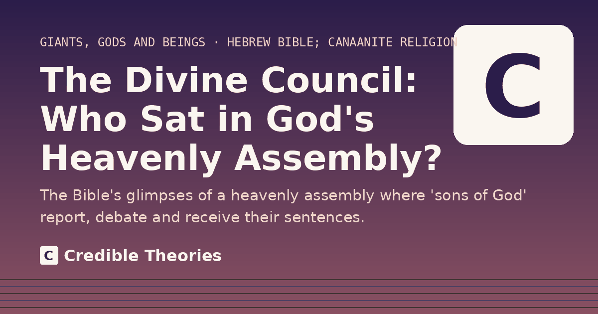 Title card reading "The Divine Council: Who Sat in God's Heavenly Assembly?" from Credible Theories