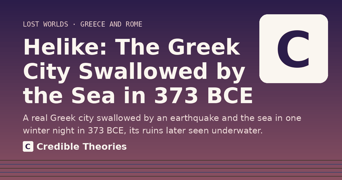 Title card: Helike, The Greek City Swallowed by the Sea in 373 BCE, from Credible Theories