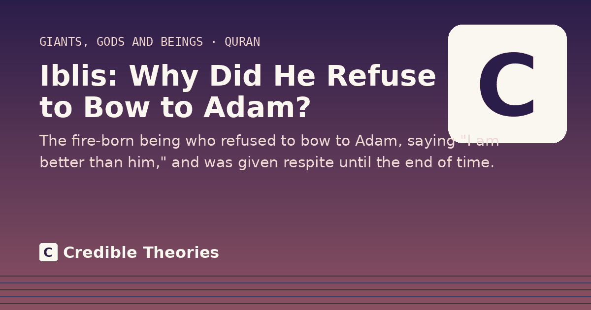 Title card: Iblis, Why Did He Refuse to Bow to Adam?, from Credible Theories