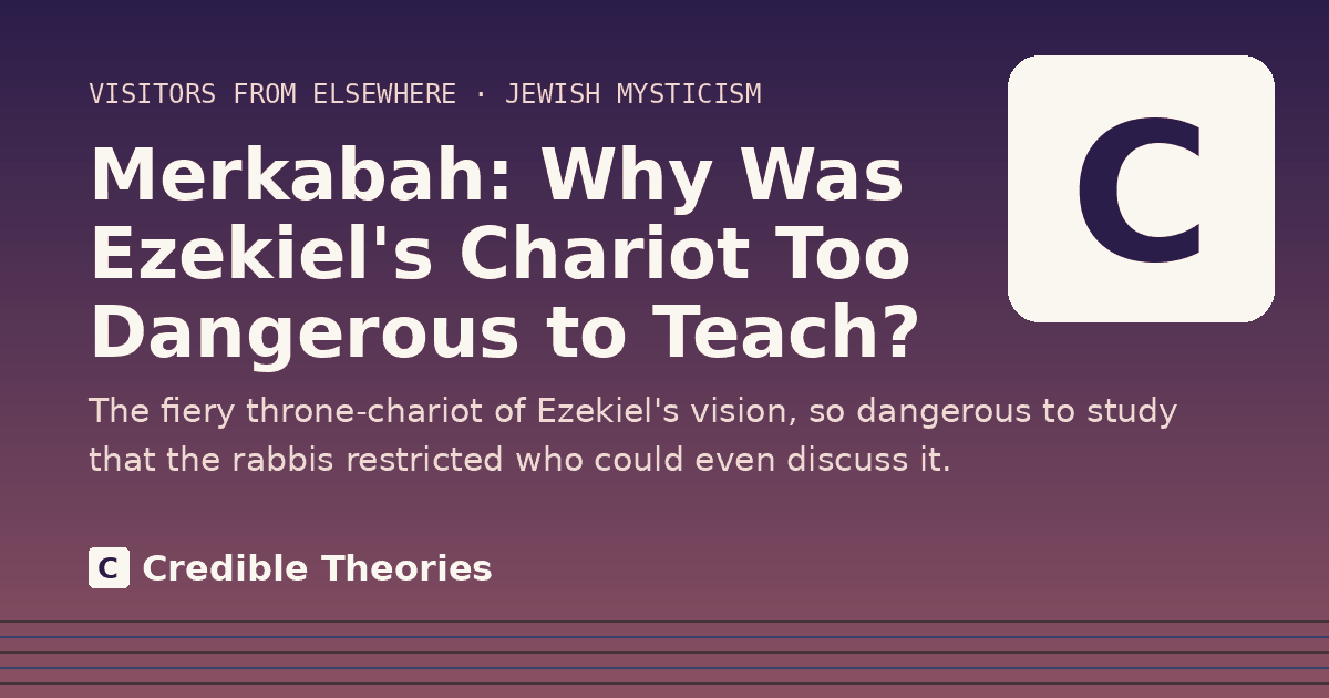 Title card reading "Merkabah: Why Was Ezekiel's Chariot Too Dangerous to Teach?" from Credible Theories
