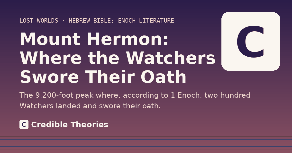 Title card reading "Mount Hermon: Where the Watchers Swore Their Oath" from Credible Theories