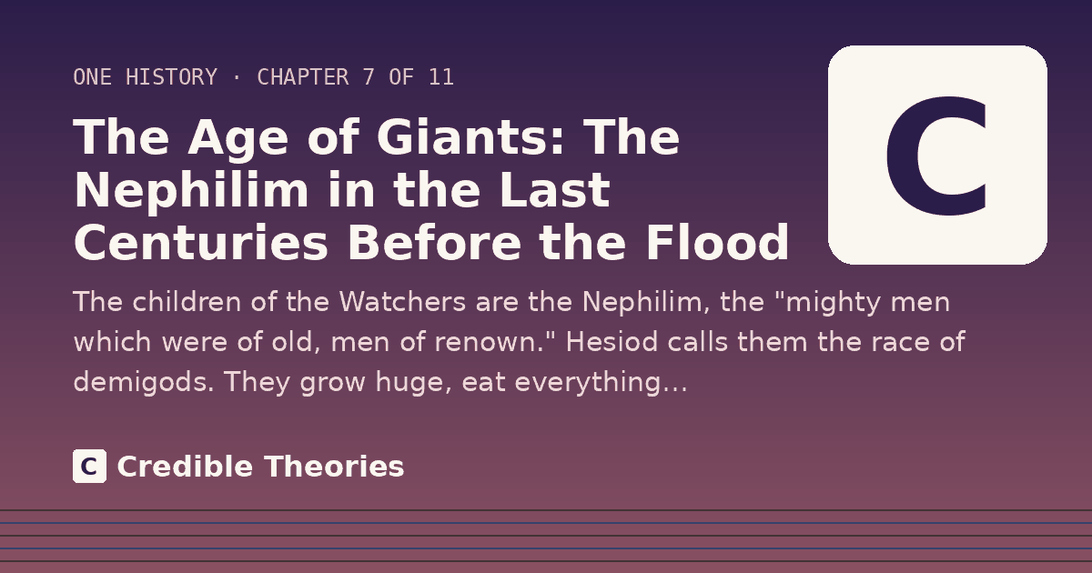 Title card: The Age of Giants: The Nephilim in the Last Centuries Before the Flood, from Credible Theories
