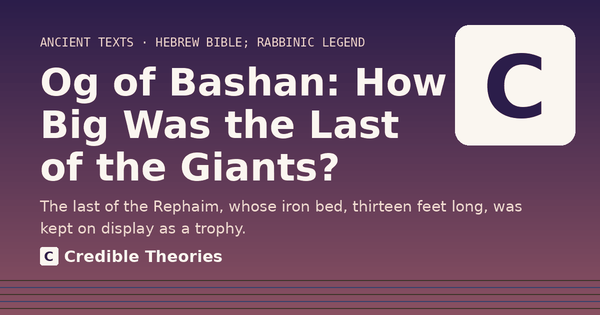 Title card reading "Og of Bashan: How Big Was the Last of the Giants?" from Credible Theories