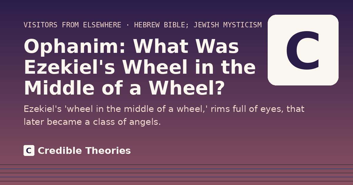 Title card reading "Ophanim: What Was Ezekiel's Wheel in the Middle of a Wheel?" from Credible Theories