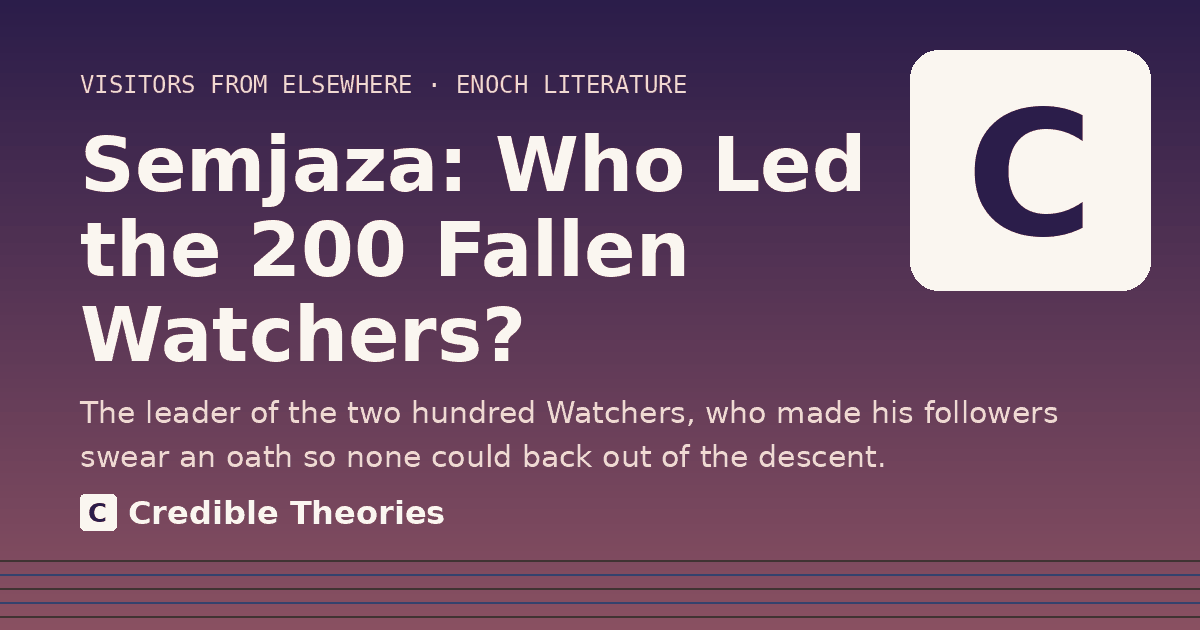 Title card reading "Semjaza: Who Led the 200 Fallen Watchers?" from Credible Theories