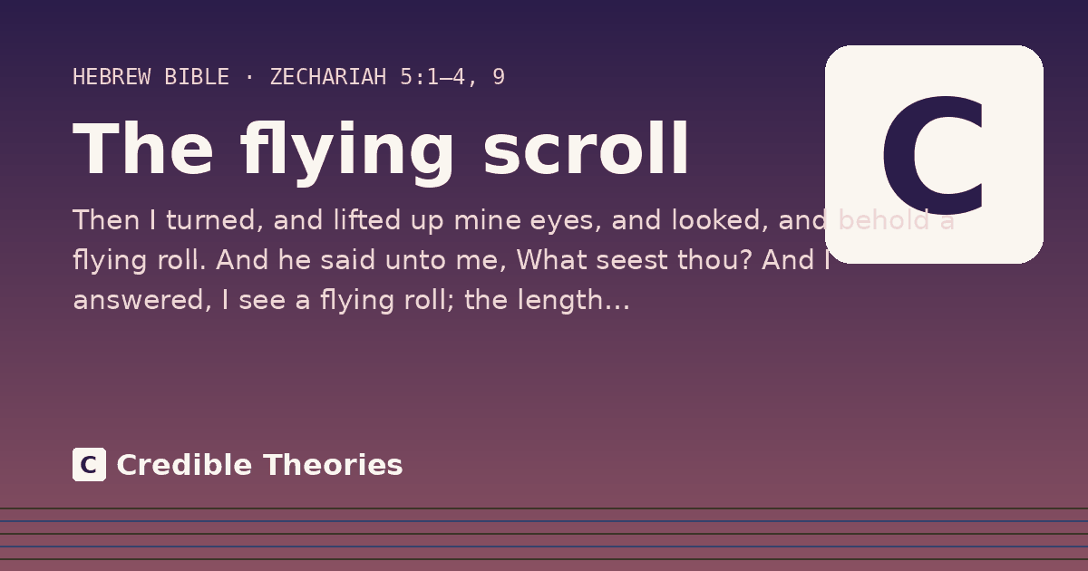 The flying scroll: Then I turned, and lifted up mine eyes, and looked, and behold a flying roll. And he said unto me, What…