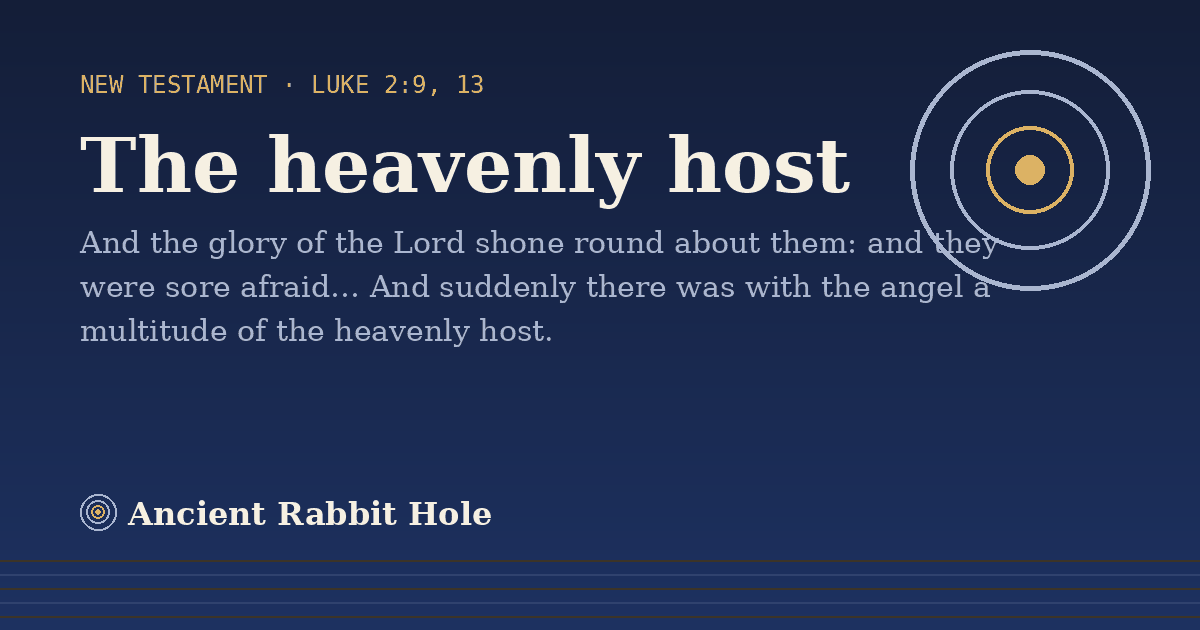 The heavenly host: And the glory of the Lord shone round about them: and they were sore afraid… And suddenly there was with the…