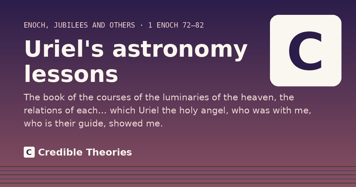Uriel's astronomy lessons: The book of the courses of the luminaries of the heaven, the relations of each… which Uriel the holy angel…