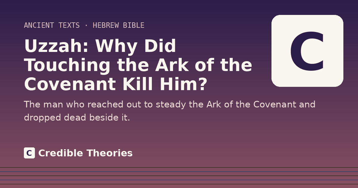 Title card reading "Uzzah: Why Did Touching the Ark of the Covenant Kill Him?" from Credible Theories