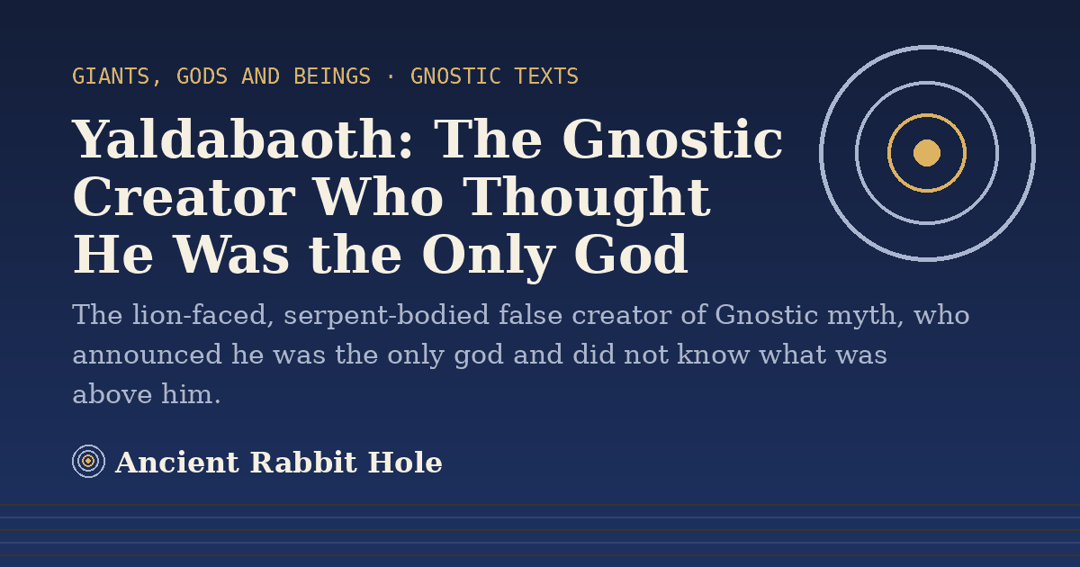 Title card: Yaldabaoth, The Gnostic Creator Who Thought He Was the Only God, from Credible Theories